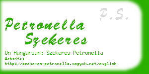 petronella szekeres business card